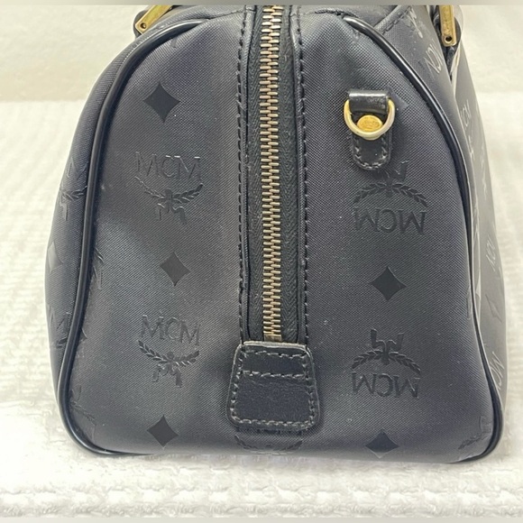 MCM Black Satchel with Gold Accents - Picture 7 of 13